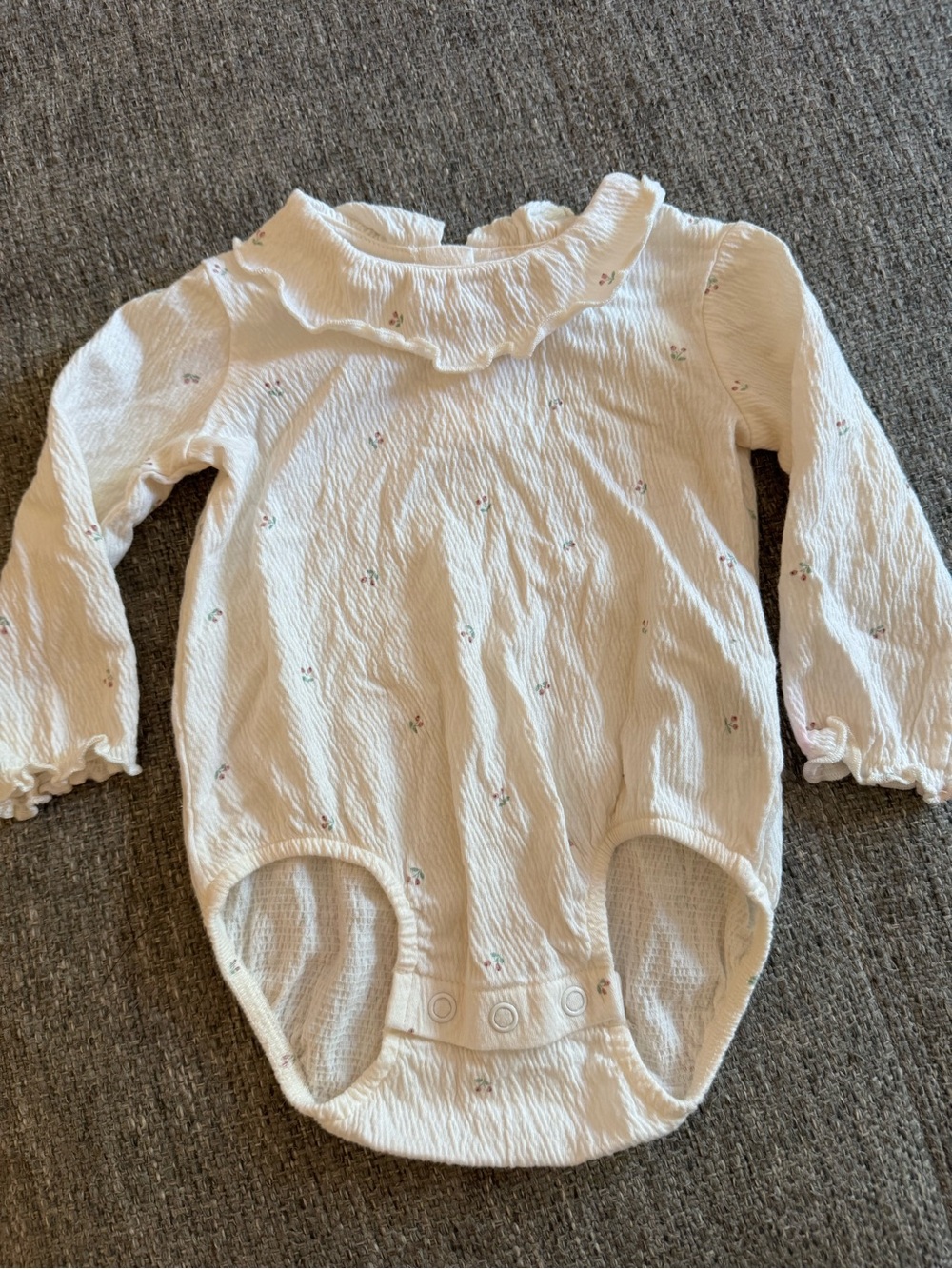 H&M Baby Organic Cotton Crinkled Ruffle Bodysuit 3M